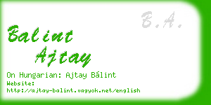 balint ajtay business card